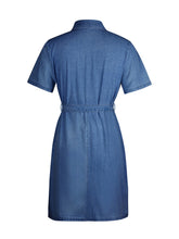 Load image into Gallery viewer, PREORDER: Fia Full Size Zip Front Short Sleeve Denim Dress Plus Size