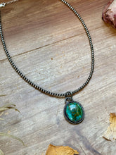 Load image into Gallery viewer, ***FREE Sterling Silver Pearl Necklace + MJ Green Turquoise Pendant