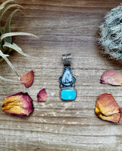Load image into Gallery viewer, 2 stone Pendant - Golden Hill turquoise, White Buffalo &amp; Sterling Silver - option 3