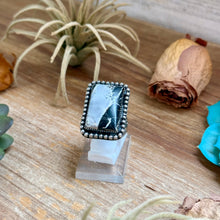 Load image into Gallery viewer, MJ Rectangle White Buffalo Adjustable Ring