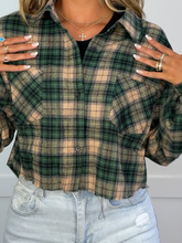 Load image into Gallery viewer, Rory Plaid Cropped Flannel