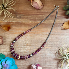 Load image into Gallery viewer, 22-Inch Graduated Purple Spiny Sterling Silver Pearl Necklace