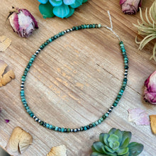 Load image into Gallery viewer, African Turquoise &amp; Sterling Pearl Necklace 19”