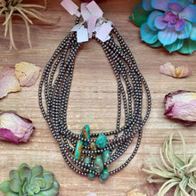 Load image into Gallery viewer, 16” Green &amp; Brown Turquoise Necklace – Sterling Silver