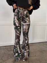 Load image into Gallery viewer, Fiona High Waisted Bell Bottom Flare Jeans - Woodland Green Camo