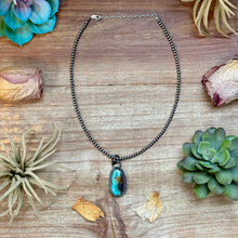 Load image into Gallery viewer, ***FREE Sterling Silver Pearl Necklace + MJ Long Oval Turquoise Pendant