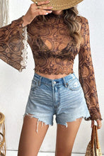Load image into Gallery viewer, PREORDER: Saylor Mock Neck Flared Sleeve Top