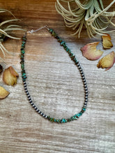 Load image into Gallery viewer, Sterling Silver Pearl &amp; Turquoise Necklace – 16" + Extender