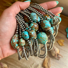 Load image into Gallery viewer, Rare Mine 8 Turquoise &amp; Sterling Silver Pearl Necklace