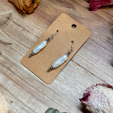 Load image into Gallery viewer, Mother of Pearl &amp; Sterling Silver Dangle Earrings