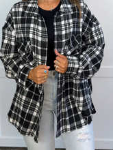 Load image into Gallery viewer, Laylie Plaid Flannel – Oversized Long Sleeve