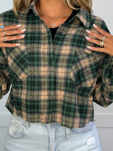 Load image into Gallery viewer, Rory Plaid Cropped Flannel