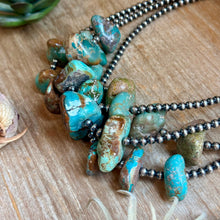 Load image into Gallery viewer, Chunky Green Turquoise Nugget Necklace – 19" Plus Extender