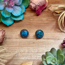 Load image into Gallery viewer, MJ Round Turquoise Stud Earrings