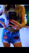 Load image into Gallery viewer, Howdy Cowboy Denim Patch Shorts