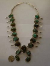 Load image into Gallery viewer, The Sonoran Gold Squash Blossom Necklace with Earrings