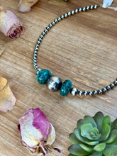 Load image into Gallery viewer, 16.5” Turquoise Necklace – Sterling Silver Pearls