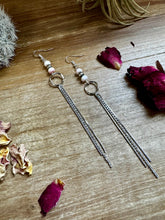 Load image into Gallery viewer, Chic dangle earrings with pink conch  &amp; sterling silver pearls