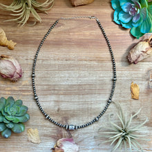 Load image into Gallery viewer, Sterling Silver Pearl, Saucer &amp; Barrel Bead Necklace