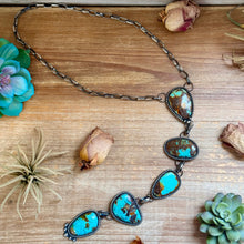Load image into Gallery viewer, One-of-a-Kind Five-Stone Turquoise Lariat Necklace