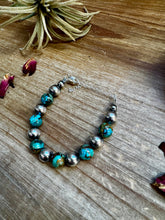 Load image into Gallery viewer, 10 mm Sterling Silver Pearls bracelet and turquoise