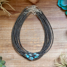 Load image into Gallery viewer, Golden Hills Turquoise &amp; Sterling Silver Pearl Necklace