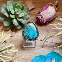 Load image into Gallery viewer, MJ Turquoise Ring – Sterling Silver Adjustable Band