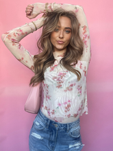 Load image into Gallery viewer, Floral Mesh Long Sleeve Top