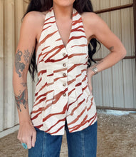 Load image into Gallery viewer, The Taupe Zebra Halter Top