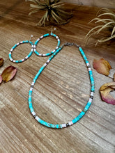 Load image into Gallery viewer, Turquoise Variscite &amp; Pink Conch Hoop Earrings –  Exclusive Bijoux FAB Design