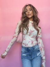 Load image into Gallery viewer, Floral Mesh Long Sleeve Top