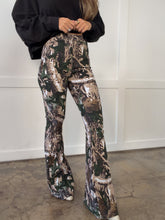 Load image into Gallery viewer, Fiona High Waisted Bell Bottom Flare Jeans - Woodland Green Camo