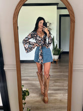 Load image into Gallery viewer, Woodstock Floral Bell Sleeve Wrap Top - Moonlit