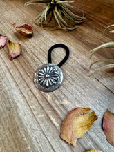 Load image into Gallery viewer, Sterling Silver Hair Tie – Stamped Concho Detail