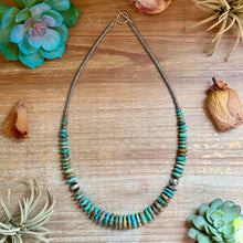 Load image into Gallery viewer, Graduated Green Turquoise Necklace 22 inch