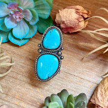 Load image into Gallery viewer, MJ Two-Tone Blue Turquoise Statement Ring