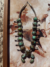 Load image into Gallery viewer, The Sonoran Gold Squash Blossom Necklace with Earrings