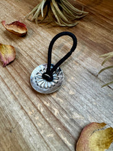 Load image into Gallery viewer, Sterling Silver Hair Tie – Stamped Concho Detail