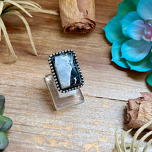 Load image into Gallery viewer, MJ Rectangle White Buffalo Adjustable Ring