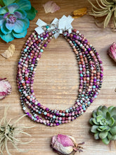 Load image into Gallery viewer, Purple Variscite &amp; Sterling Pearl Necklace 18.25”