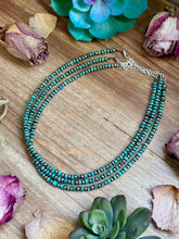Load image into Gallery viewer, 14” Turquoise Heishi Choker – Sterling Silver Pearls