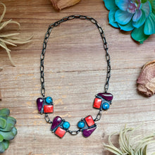 Load image into Gallery viewer, One-of-a-Kind Turquoise &amp; Spiny Oyster Three-Charm Choker