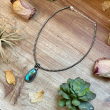 Load image into Gallery viewer, ***FREE Sterling Silver Pearl Necklace + MJ Long Oval Turquoise Pendant