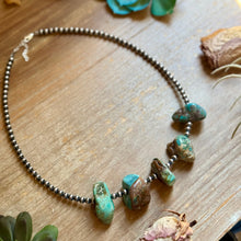 Load image into Gallery viewer, Chunky Green Turquoise Nugget Necklace – 19" Plus Extender