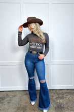 Load image into Gallery viewer, Farrah Denim Distressed High Waisted Flares - Medium Wash