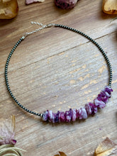 Load image into Gallery viewer, 14.5” Lepidolite Necklace – 3mm Sterling Silver Pearls &amp; Saucers