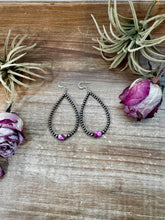 Load image into Gallery viewer, Dyed Pink Turquoise &amp; Sterling Silver Pearl Teardrop Earrings – 3"