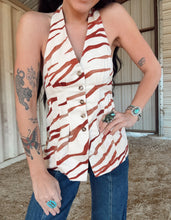 Load image into Gallery viewer, The Taupe Zebra Halter Top