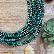 Load image into Gallery viewer, African Turquoise &amp; Sterling Pearl Necklace 19”