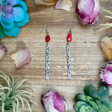 Load image into Gallery viewer, Dyed Coral Earrings – Silver Plated Hook &amp; Dangle